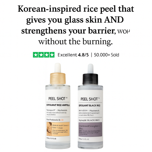 Bravine Beauty Peel Shot - White + Black Rice Set